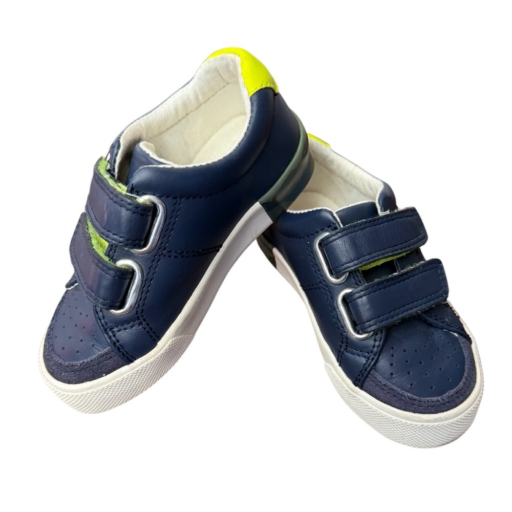 Mini Boden Kids Navy and Green Velcro Sneakers-Euro size 24 US size 7.5 - Picture 7 of 13